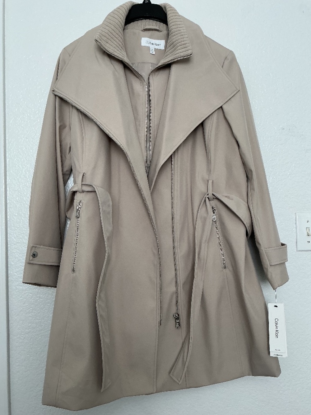 Sale - Calvin Klein Women's Long Sleeve Belted Wrap Coat NEW with TAGS